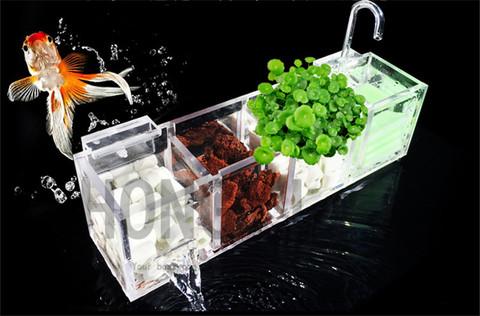 HONGYI 1 piece acrylic aquarium external filter box fish tank filter box with water pump mutifunctional increase oxygen filter ► Photo 1/1