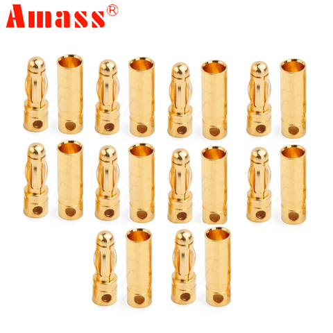 10 pairs Amass AM-1003B 4.0mm banana plug and socket 24k gold connector banana plug For RC Battery ► Photo 1/3