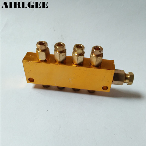 Pneumatic 4 Ways Brass Adjustable Oil Distributor Manifold Block Valve Free shipping ► Photo 1/1