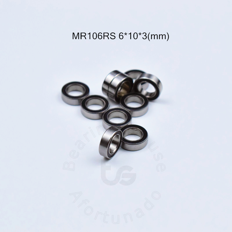 4 Pcs 6x10x3 mm MR106-2RS Rubber Ball Bearing Bearings ORANGE 6*10*3 MR106RS