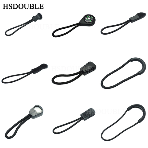 10pcs/pack Zipper Pulls Cord Ends Strap Lariat Black For Apparel Accessories ► Photo 1/6
