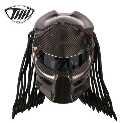 Predator Carbon Fiber Motorcycle Helmet Full Face Iron Warrior Man Helmet DOT Safety Certification High Quality Black Colorful ► Photo 1/3
