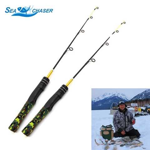 60cm 2 Segments Winter Ice Fishing Rods Mini Fishing Pole Portable Outdoor Travel Spinning Superhard carbon rod Lowest profit ► Photo 1/6