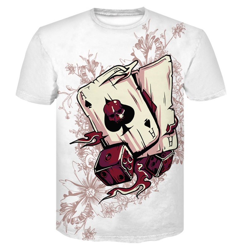 KYKU Brand Poker T shirt Playing Cards Clothes Gambling Shirts Las Vegas  Tshirt Clothing Tops Men