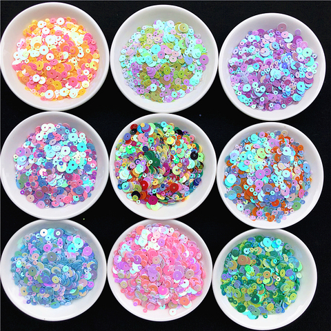 1200Pcs/Pack Multi Mix 3mm 4mm 5mm 6mm Sequins Colorful Flat Round Loose sequin Sewing Wedding Craft, Women Garment Accessories ► Photo 1/6