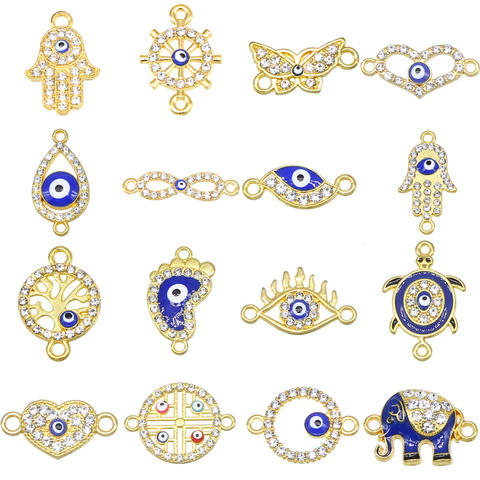 6 pieces / lucky evil eye pendant 16 types evil eyes Diy jewelry accessories charm necklace bracelet connector and rings ► Photo 1/6