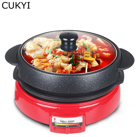 CUKYI Multifunctional Electric chafing dish medical stone barbecue pot electric cooker 1300W Two pot split type ► Photo 1/1