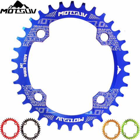 MOTSUV Bicycle Oval Shape Narrow Wide Chainwheel 32T/34T/36T/38T 104BCD Chainring Bike Oval Crankset Single Plate Bicycle Parts ► Photo 1/6