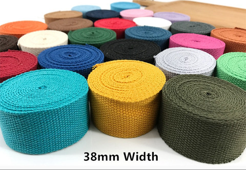 38mm Wide polyester/cotton thick plain canvas belt webbing Backpack strap luggage accessories bag making sewing DIY craft ► Photo 1/5