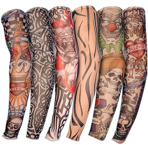 Arm Warmer Unisex Quick Dry UV Protection Outdoor Temporary Fake Running Arm Sleeve Skin Proteive Nylon Tattoo Sleeves Stockings ► Photo 1/6