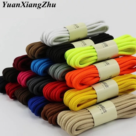1Pair Round Solid Shoelaces Top Quality Polyester Shoes Lace Solid Classic Round Shoelace Sneakers Boots Shoes String YD-1 ► Photo 1/6