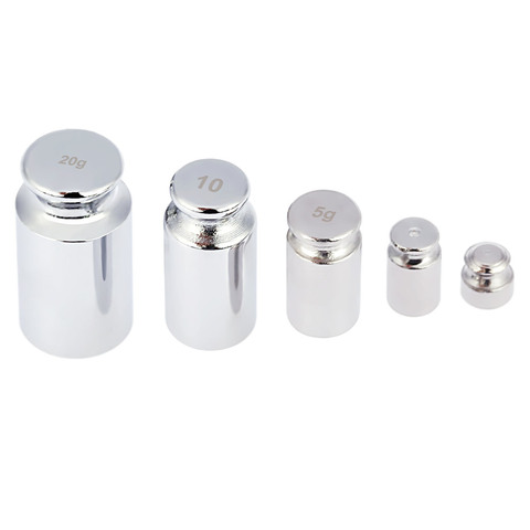 5Pcs Weight 1g 2g 5g 10g 20g Chrome Plating Calibration Gram Scale Weight Set for Digital Scale Balance ► Photo 1/1