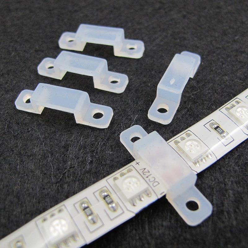 50Pcs/lot 8mm 10mm 12mm Width LED Fixing Silicone Mounting Clips For LED Strip 