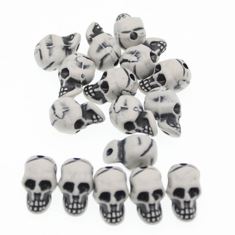 CHONGAI 25Pcs White Acrylic Halloween Gothic Skeleton Skull Beads For Jewelry Making Beads Accessories 22X13mm ► Photo 1/5