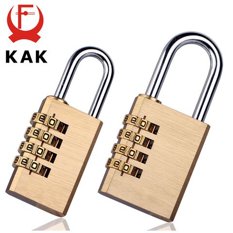 KAK Solid Brass Copper Security Padlock Password Combination Code Lock for Gym Digital Locker Suitcase Drawer Lock Hardware ► Photo 1/6