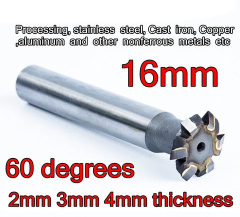 16*60degrees 2-3-4mm thickness Carbide Double Angle Milling cutter Processing,stainless steel, Cast iron ,Copper,aluminum, etc ► Photo 1/1