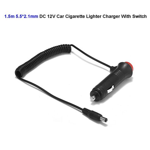 DC 5.5 x 2.1mm Car Charger With Switch 12V Car Cigarette Lighter Power Adapter Plug Cable For Battery Charger LED Strip Light ► Photo 1/6