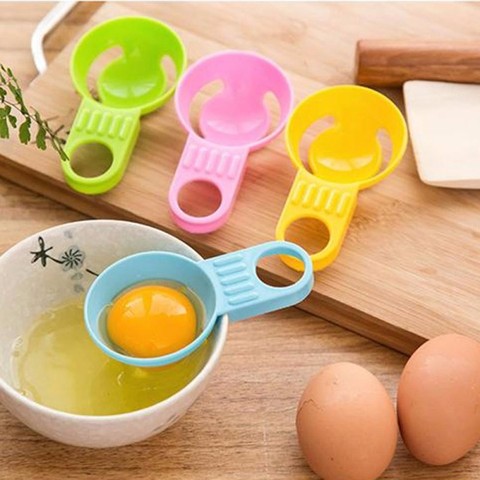 Kitchen White Egg Yolk Separator Holder Divider Convenient Tool Strainer Gadget 