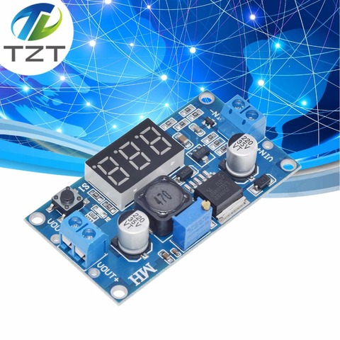 LM2596 LM2596S power module + LED Voltmeter DC-DC adjustable step-down power supply module with digital display ► Photo 1/6
