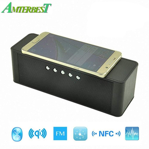 AMTERBEST Portable Qi Wireless Charger Bluetooth Speaker with NFC, FM Radio, TF Card Slot, Hands Free Stereo Speaker for QI ► Photo 1/1