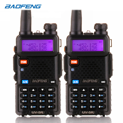 BaoFeng walkie talkie UV-5R 2pcs/lot two way radio baofeng uv5r 128CH 5W VHF UHF 136-174Mhz & 400-520Mhz ► Photo 1/6