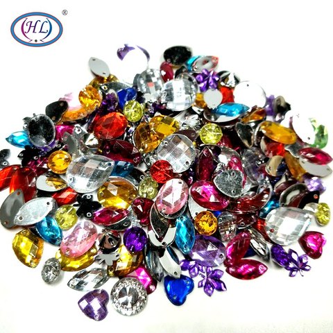 HL 100PCS/package Lots Mixed Size Shape Loose Sew-on Rhinestones Apparel Bags Shoes Sewing Accessories DIY Crafts ► Photo 1/6