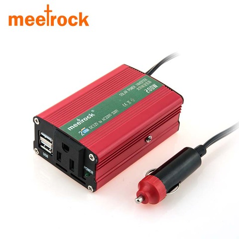 Meetrock 2022 newest car power inverter 12v 220v 200W carregador veicular USB auto charger convertisseur 12v 220v converter volt ► Photo 1/5