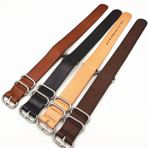 10PCS/lot High quality 18MM 20MM 22MM 24MM Nato strap genuine cow leather Watch band NATO straps zulu strap watch strap ► Photo 1/1