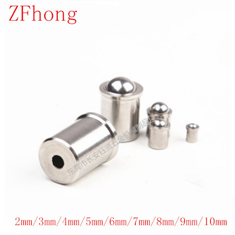 10Pcs/Lot 2mm 3mm 4mm 5mm 6mm 8mm 10mm 304 Stainless Steel Ball Plunger Push Fit Ball Spring Ball Plungers ► Photo 1/1