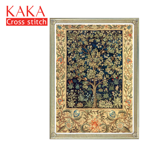 KAKA Cross stitch kits,5D Golden Tree Texture,Embroidery needlework sets with printed pattern,11CT canvas,Home Decor Painting ► Photo 1/6