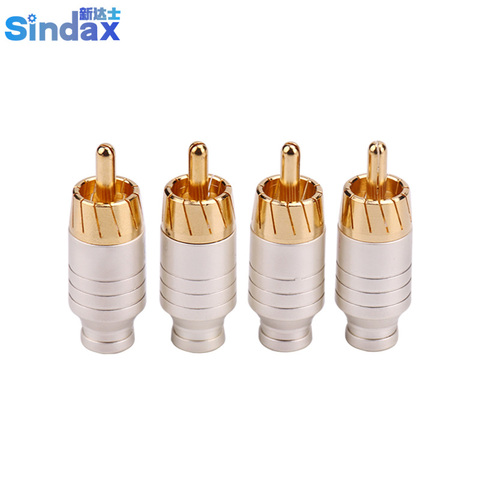 Sindax Loafing RCA audio plug connector appliances video signal connector RCA connectors plugs Lotus small aperture 5MM 4PCS ► Photo 1/1