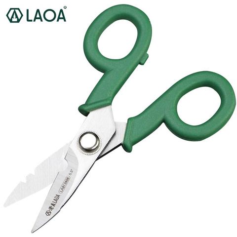 LAOA 5.5 Inch Stainless Scissors Household Shears Tools Electrician Scissors Stripping Wire Tools Cut Wires ► Photo 1/5