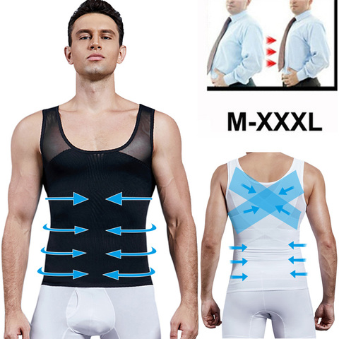 Men Shapewear Chest Compression Shirt to Hide Gynecomastia Moobs Slimming Body Shaper Vest Abdomen Chest Slim Shirt Men Corset ► Photo 1/6