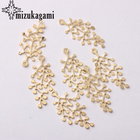 Zinc Alloy Charms Golden Leaves Shape Charms 35mm 6pcs/lot For DIY Fashion Jewelry Making Finding Accessories ► Photo 1/6