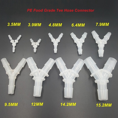 5pcs/lot PE Food Grade Y-Type Tee Hose Connector Equal Diameter Gladhand for 3-17MM Hose Silicone Tube ► Photo 1/5