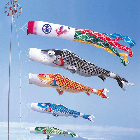 40/70/100 CM Japan Style Carp Wind Sock Flag Wind Chimes Hanging Decorations Yard Koinobori Hanging Decor  #265902 ► Photo 1/6