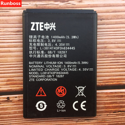 Li3814T43P3h634445 1400mAh Li-Ion Battery For ZTE Blade L110 A112 V815W Mobile Phone Battery ► Photo 1/4