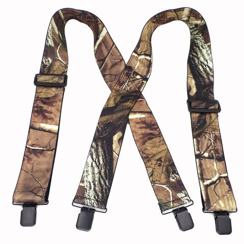 Camouflage Suspenders Man's Braces Male Vintage Outdoor Straps Bretelles adult 4 clips suspensorio Ligas Tirantes 5*120cm ► Photo 1/6