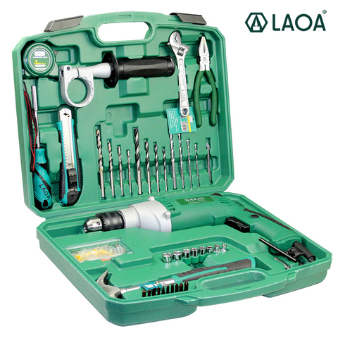 LAOA Electric Tools 810W Household Multifunction Electric Impact Drills Set With Spanner Pliers Socket Hammer Screwdriver Bits ► Photo 1/6