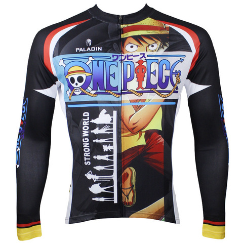 One Piece Luffy Cycling Jerseys Blaxk One piece cycling clothing for boys 3xl Long Sleeve Bicycle Jersey ► Photo 1/3