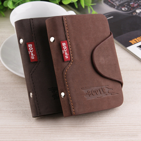 BOVIS Vintage Credit Card Holder Luxury Leather 20 Card Slot Business ID Card Holder Classical style Men Card Wallet Wallet Rfid ► Photo 1/6