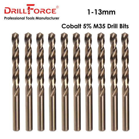 Drillforce Cobalt Drill Bits Set 1-13mm M35 For Stainless Steel Copper, Aluminum, Zinc Alloy HSSCo Twist Drill Bit Power Tools ► Photo 1/6