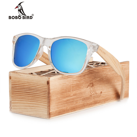 BOBO BIRD Coated Sunglasses for Men and Women Polarized Bamboo Holder Sun Glasses With Wood Gifts Box Cool Beach Oculos ► Photo 1/6