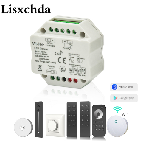 LED Dimmer Switch 12V 24V PWM 2.4G LED Touch RF Wireless Remote 36V 48V Smart Wifi Dimmer Controller for Single Color LED Strip ► Photo 1/6