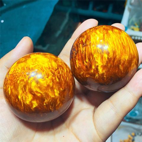 1pcs 50MM GOLD SEA WILLOW CORAL SPHERE BALL ORB SPECIMEN healing ► Photo 1/6
