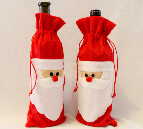 1 Piece Red Wine Bottle Cover Bags Christmas Dinner Table Decoration Home Party Decors Santa Claus ► Photo 1/1