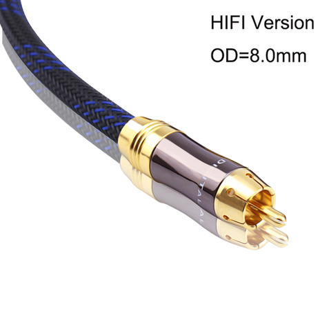 HIFI 0.5m,1m,1.5m,2m,3m,5m Digital Coaxial Audio/Video cable 1 Male to 1 Male Rca Cable Gold  speaker cable Hifi Subwoofer cable ► Photo 1/6