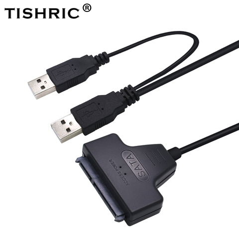 TISHRIC SATA TO USB Hard Drive Cable HDD USB/Hard Drive Adapter USB2.0 TO SATA Adapter Hard Disk 22PIN SATA Cable Molex ► Photo 1/6