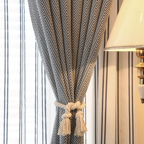 Simple Striped Decoration Blackout Curtains for the Bedroom  Modern Tulle Curtains for Living Room Window Curtains ► Photo 1/5