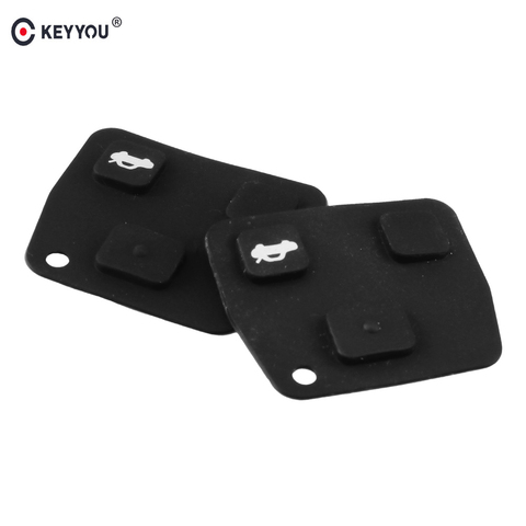 KEYYOU 2pcs/lot 3 Buttons Car Remote Entry Key Fob Black Rubber Pad Replacement For Toyota New Free shipping ► Photo 1/5